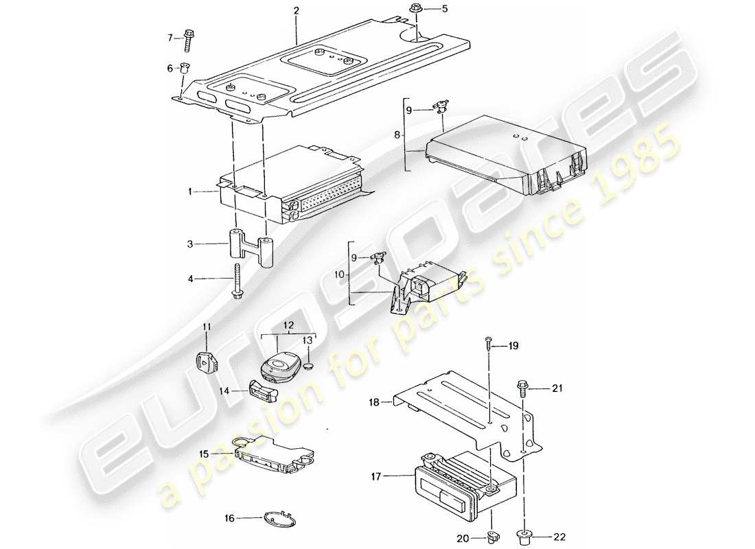 porsche 2003 (996) unità di controllo diagramma delle parti