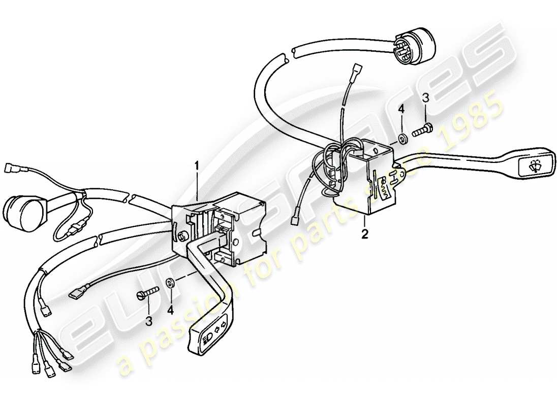 porsche 1987 (911) interruttore piantone sterzo diagramma delle parti