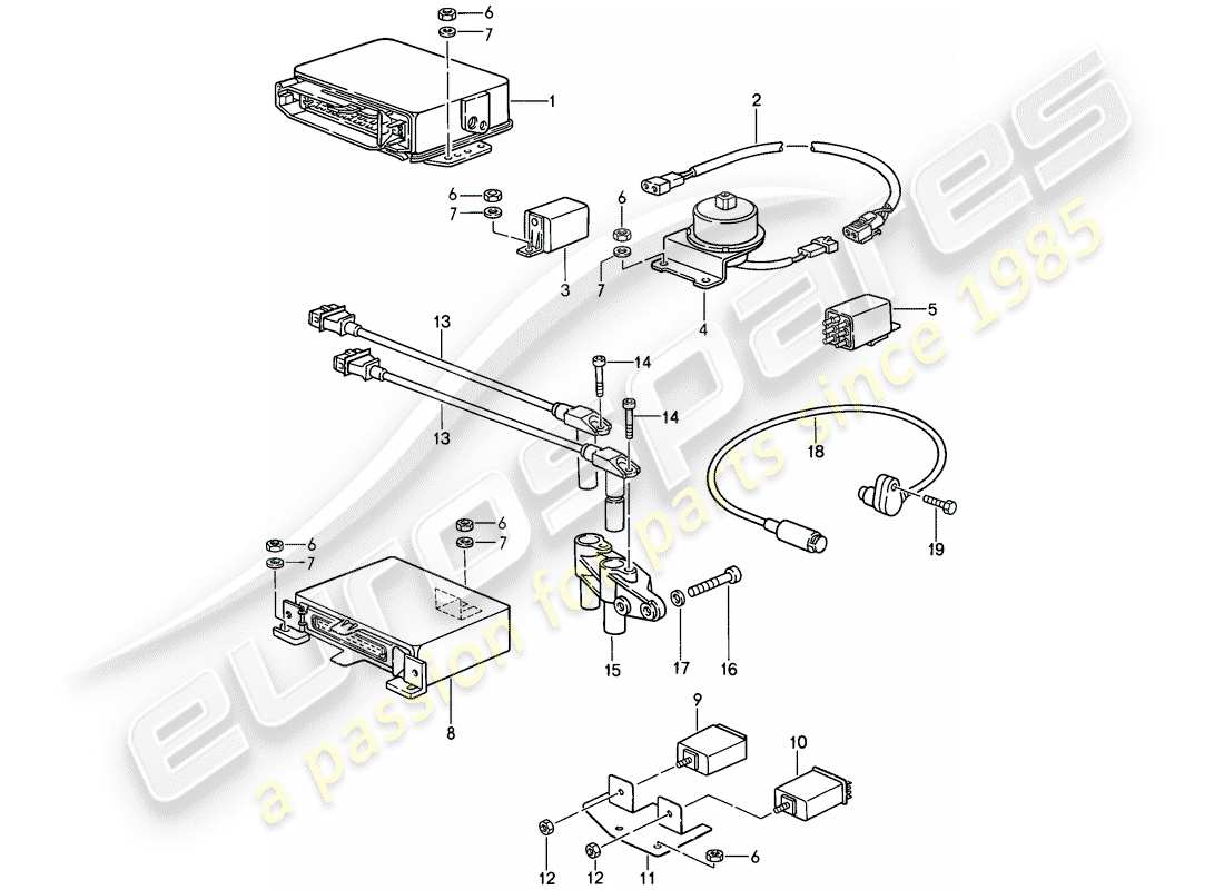 porsche 1987 (911) impianto elettrico del motore 3 diagramma delle parti