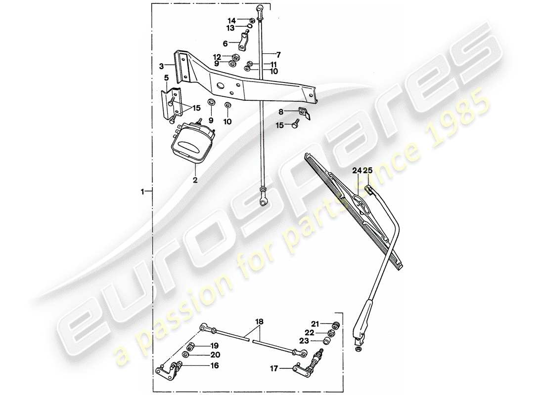 porsche 1977 (911) tergicristallo posteriore - d >> - mj 1975 schema delle parti