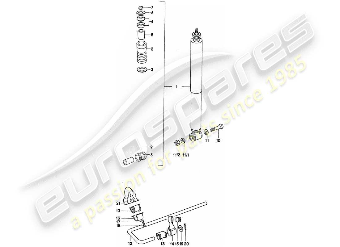 porsche 1977 (911) antivibrante - stabilizzatore diagramma delle parti