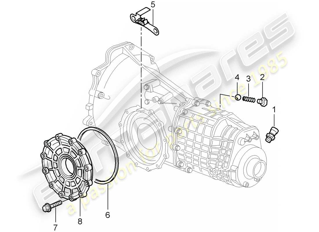 porsche 2001 (986 boxster) trasmissione - parti singole - d - mj 2000>> schema delle parti