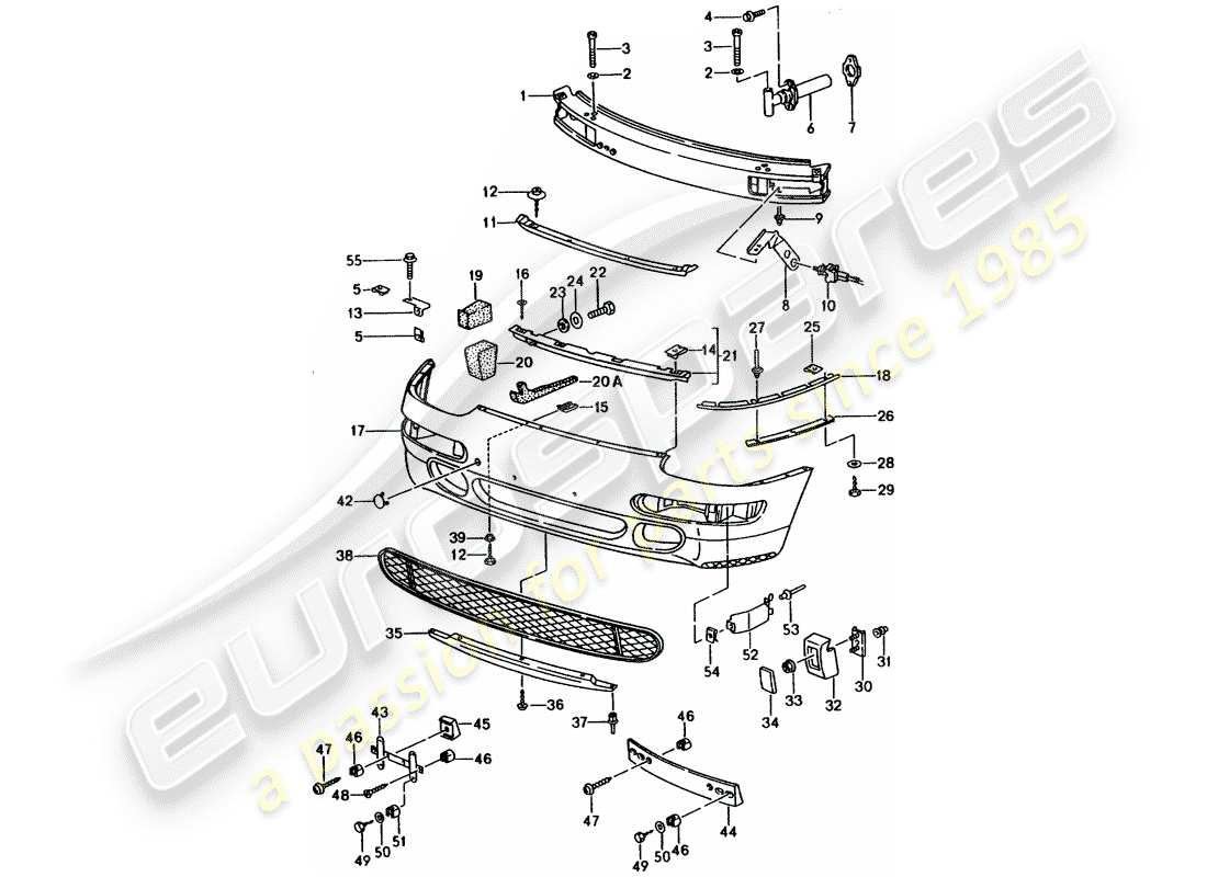 porsche 1994 (993) paraurti diagramma delle parti