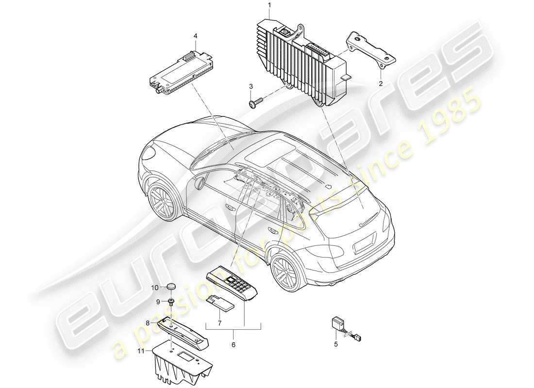 porsche 2012 (cayenne e2 92a) amplificatore diagramma delle parti