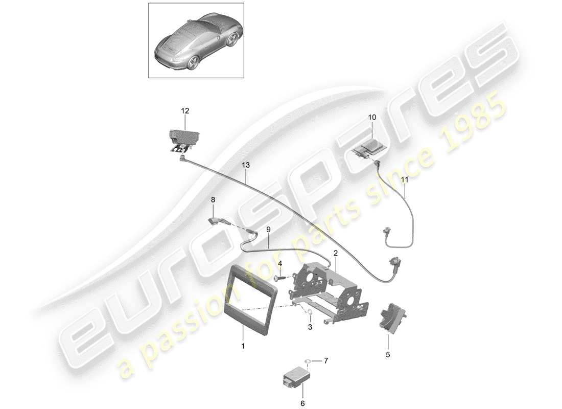 porsche 2013 (991-1) preparazione diagramma delle parti