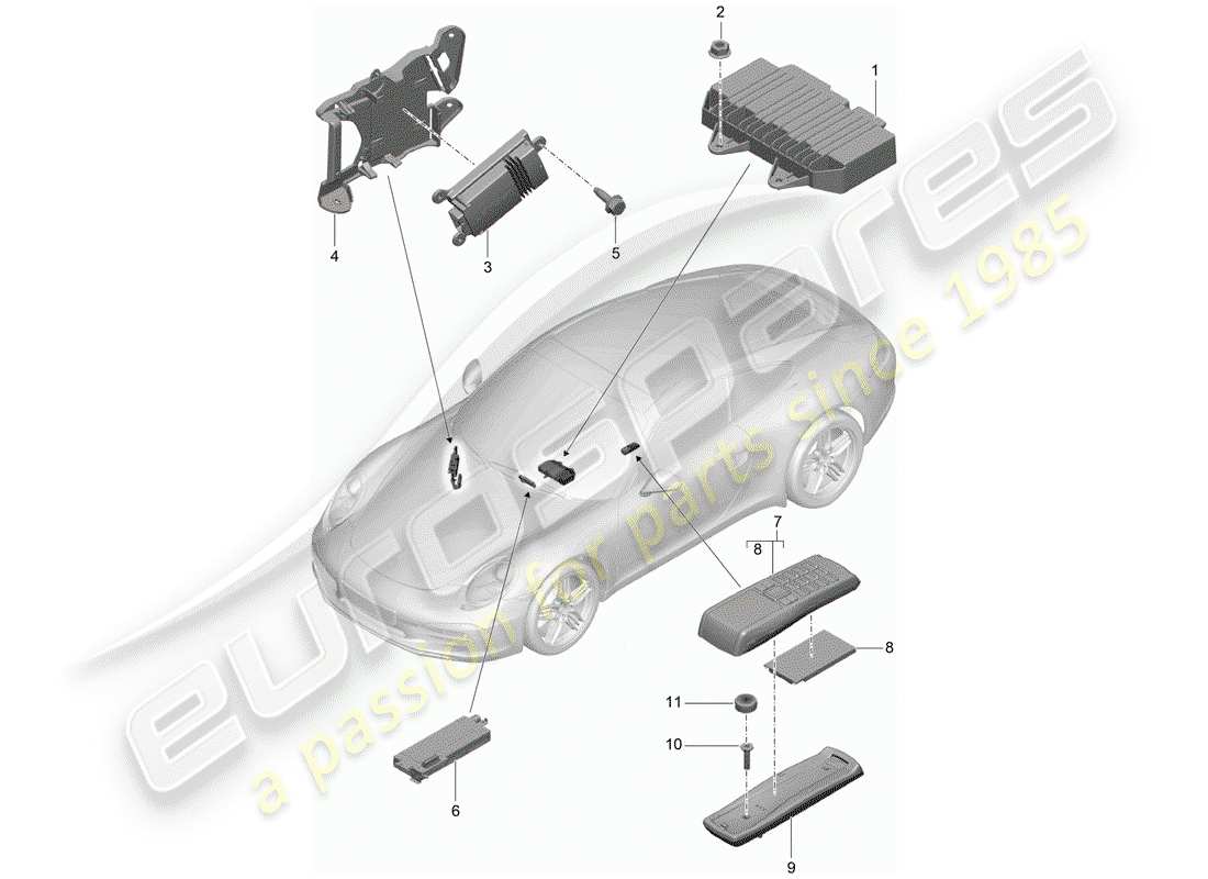 porsche 2013 (991-1) amplificatore diagramma delle parti