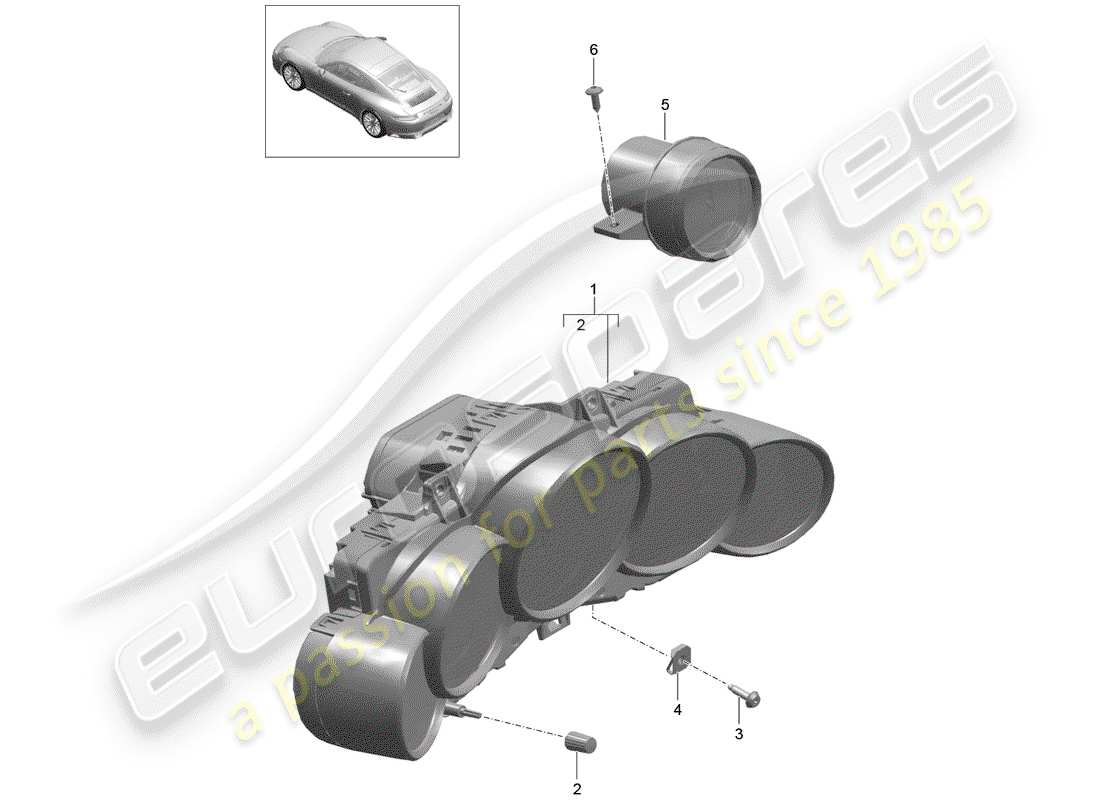 porsche 2017 (991-2) strumentazione diagramma delle parti