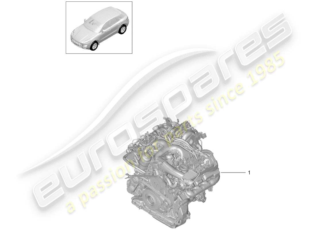 porsche 2018 (macan) motore di sostituzione schema delle parti