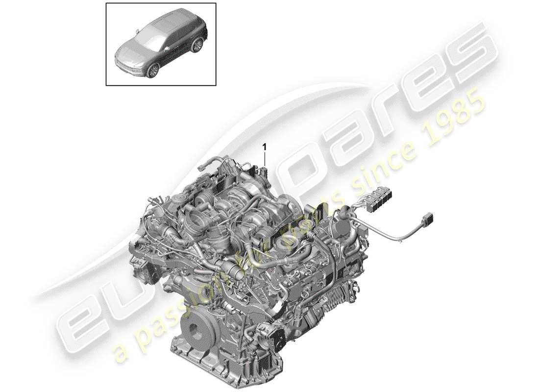 porsche 2019 (cayenne e3 9ya/9yb) motore di sostituzione schema delle parti