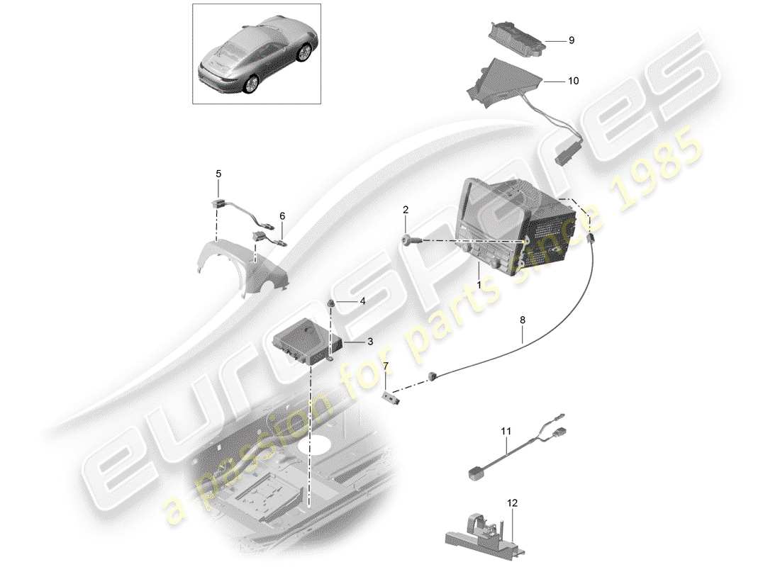 porsche 2014 (991-1) unità operativa diagramma delle parti