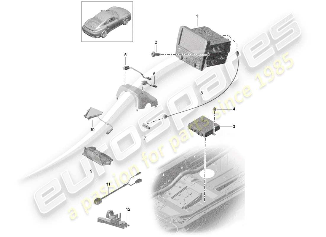 porsche 2017 (991-2 turbo) unità operativa diagramma delle parti