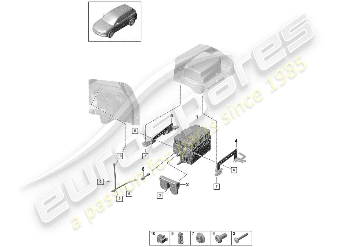 porsche 2020 (cayenne e3 9ya/9yb) elettronica di potenza e controllo- diagramma delle parti
