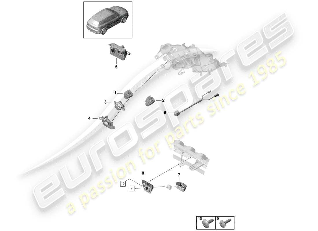 porsche 2020 (cayenne e3 9ya/9yb) telecamera diagramma delle parti
