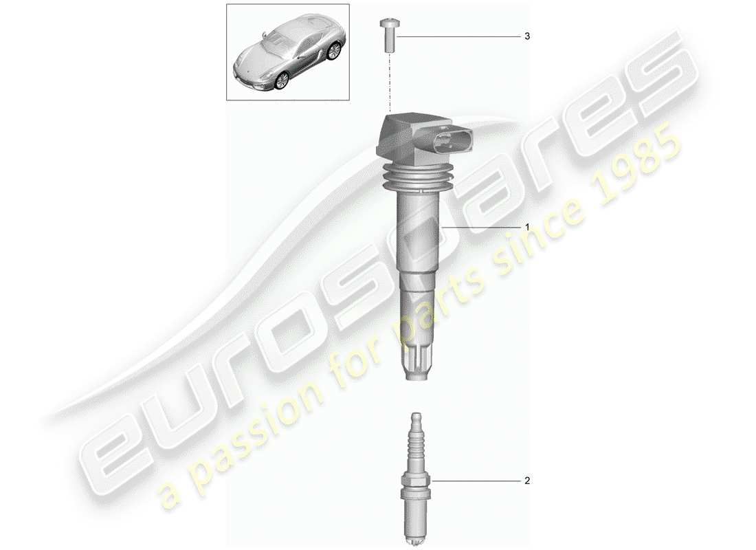 porsche 2014 (981 cayman) sistema di accensione diagramma delle parti