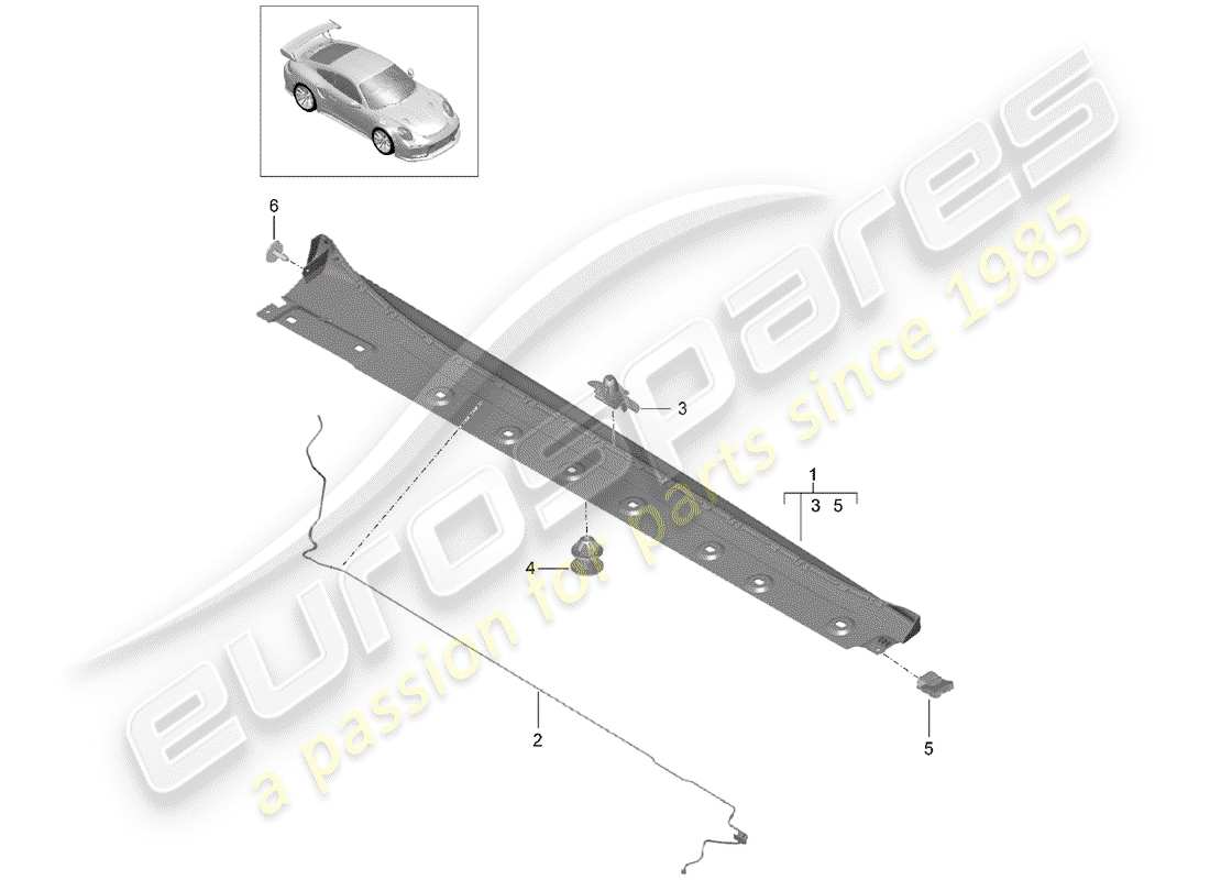 porsche 2019 (991-2 turbo) rivestimento lato lato schema delle parti