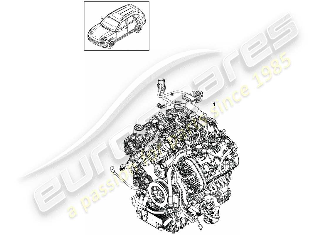 porsche 2017 (cayenne e2 92a) motore sostitutivo diagramma delle parti