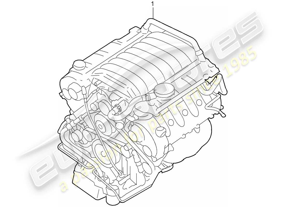 porsche 2008 (cayenne e1 9pa) motore di sostituzione schema delle parti