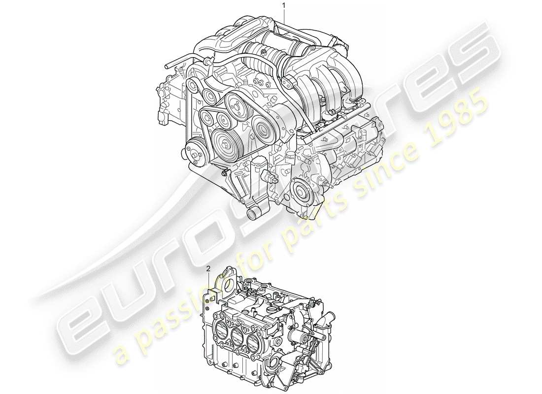 porsche 2008 (987 cayman) motore sostitutivo diagramma delle parti