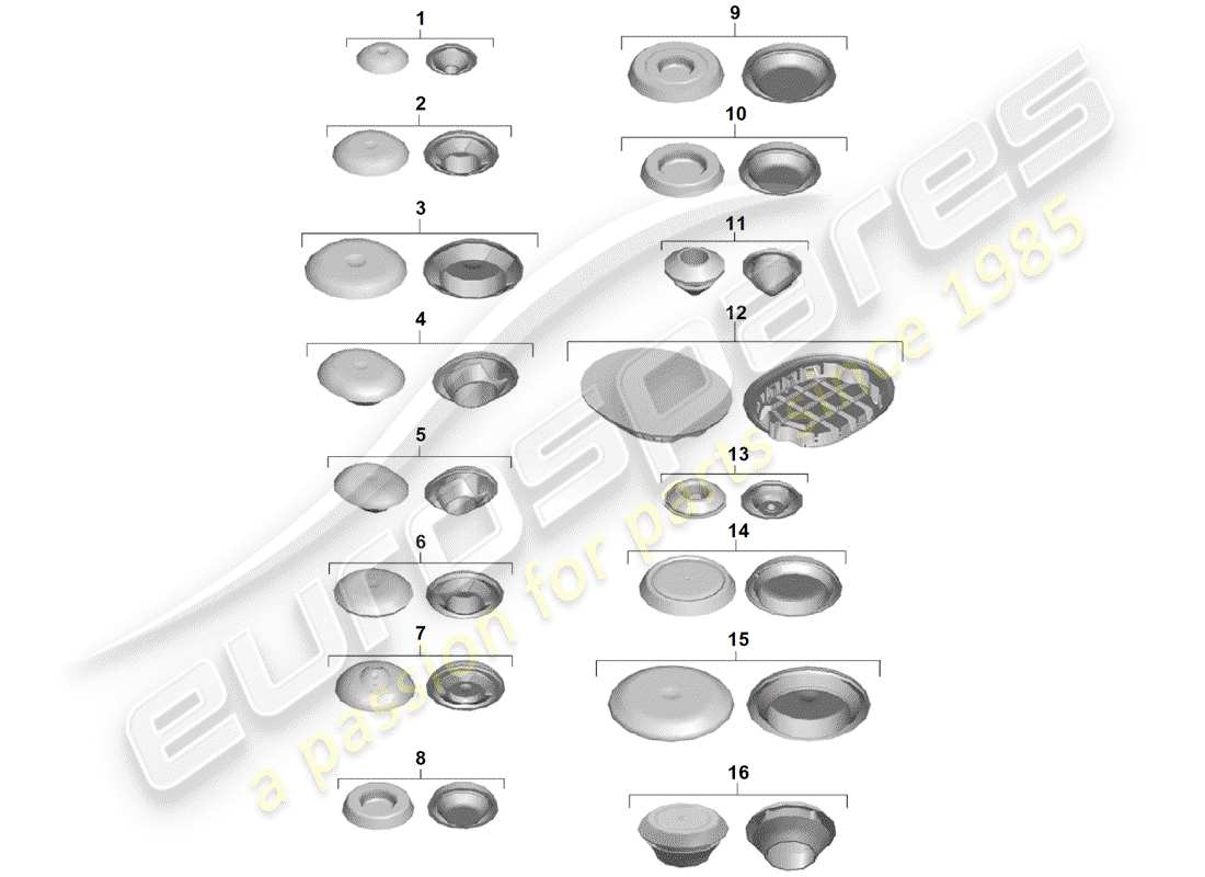 porsche 2019 (718 boxster spyder) tappo diagramma delle parti