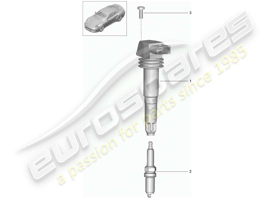 porsche 2019 (991-2 turbo) sistema di accensione diagramma delle parti