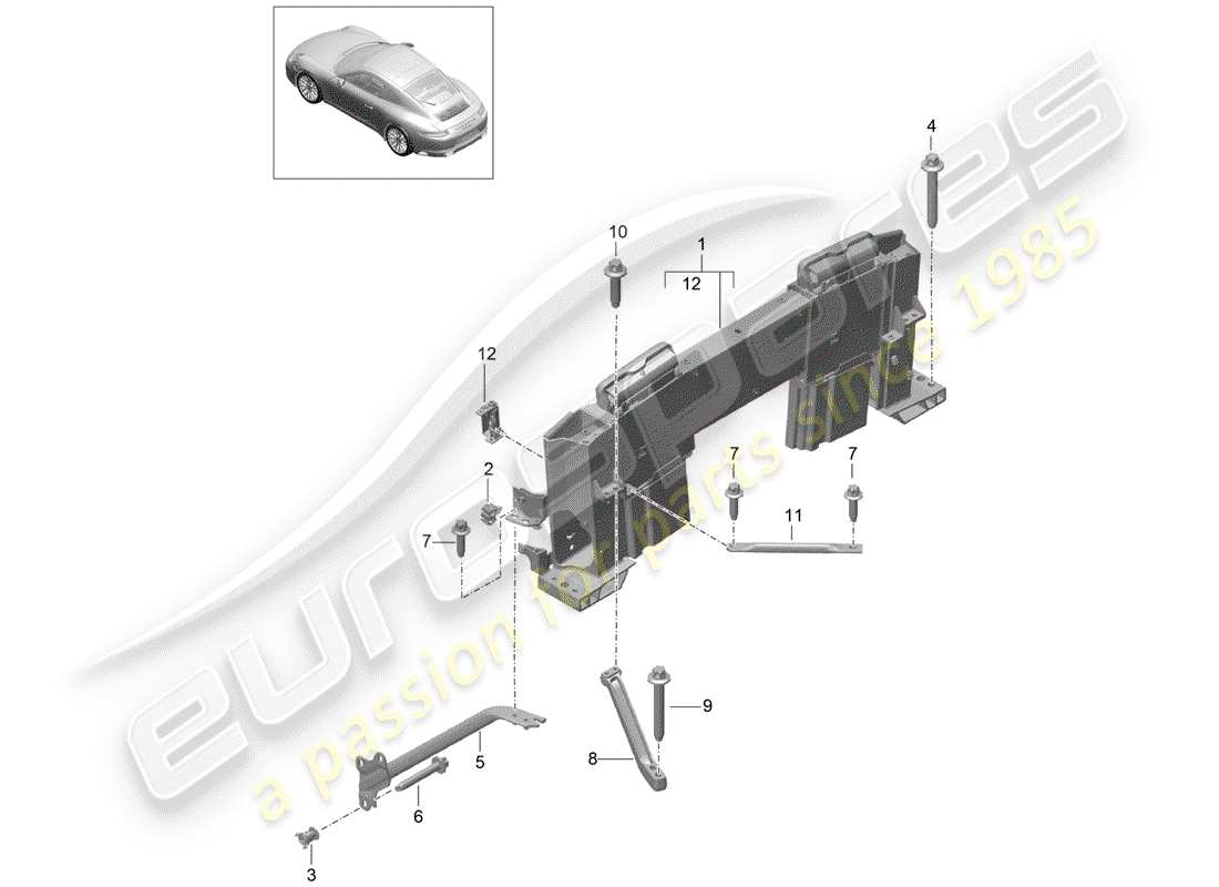 porsche 2017 (991-2) roll bar diagramma delle parti