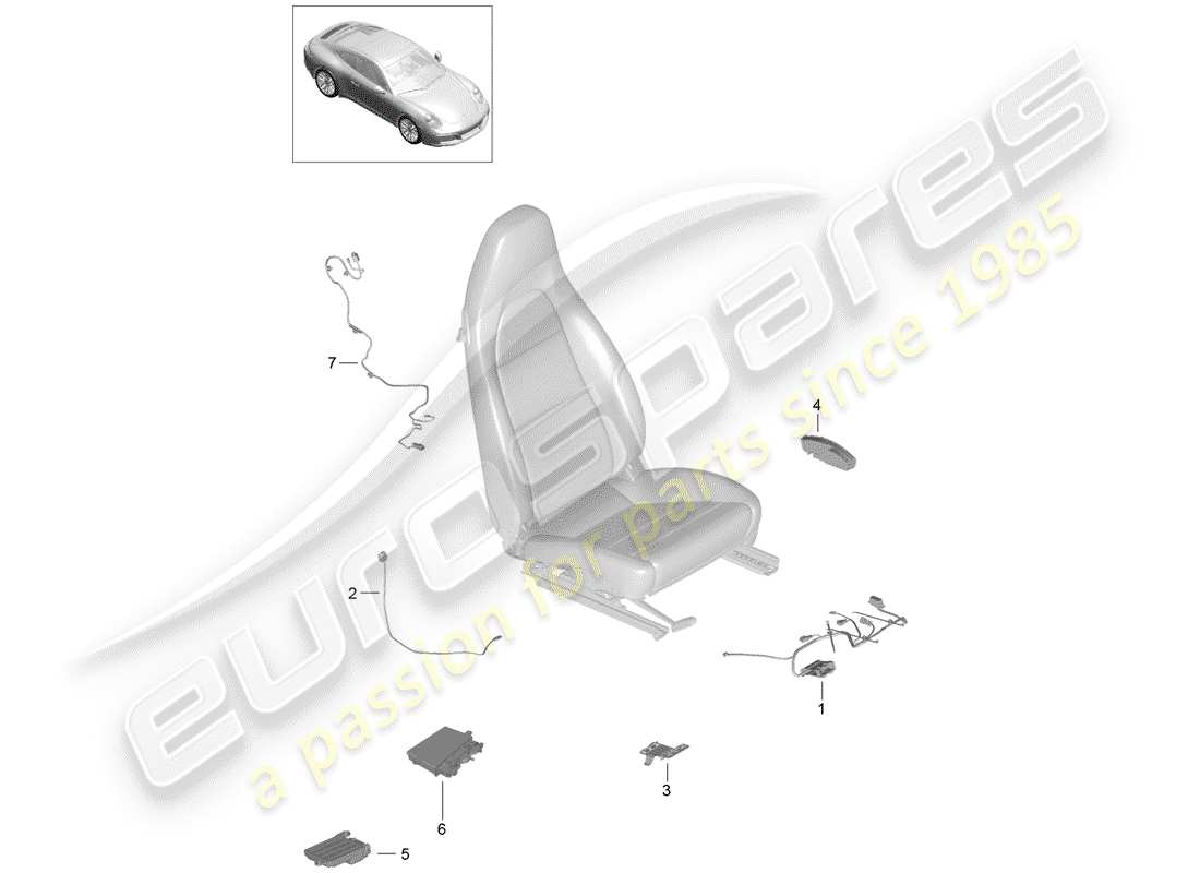 porsche 2017 (991-2) cablaggi elettrici schema delle parti