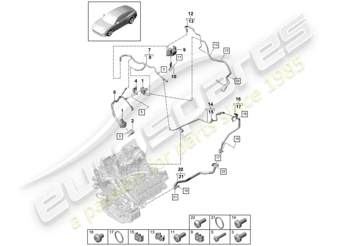 porsche 2017 (panamera 971-1) sistema di vuoto diagramma delle parti