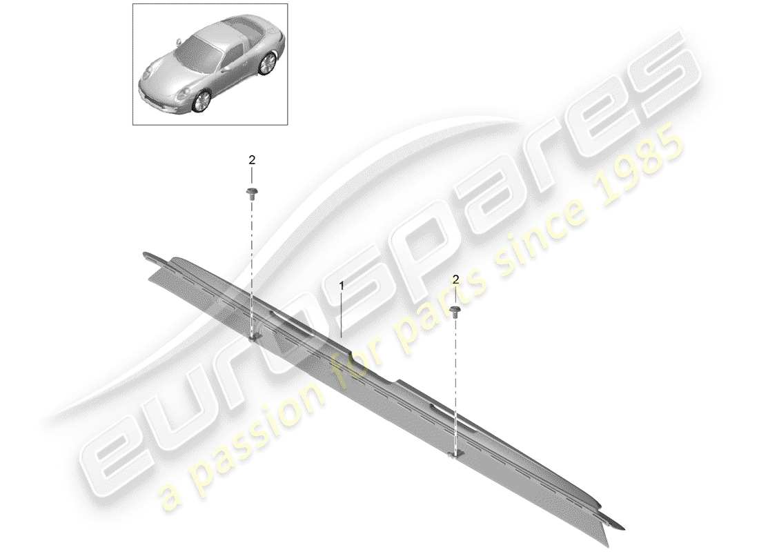 porsche 2014 (991-1) deflettore del vento diagramma delle parti