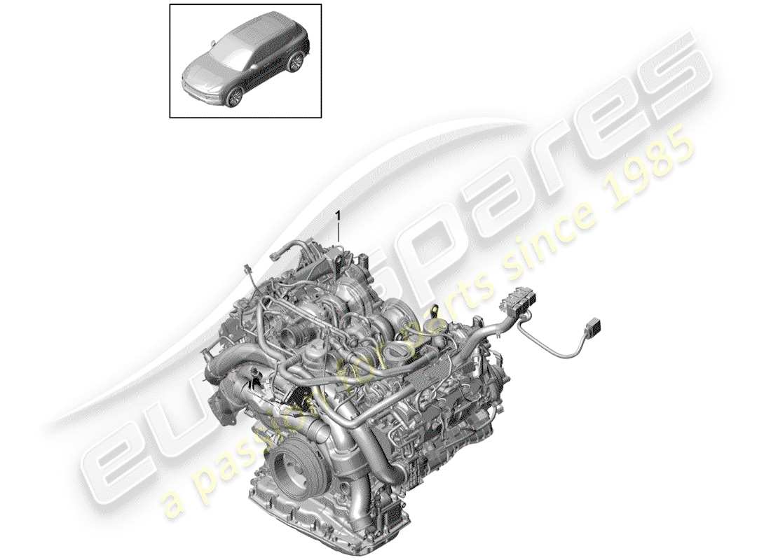 porsche 2018 (cayenne e3 9ya/9yb) motore sostitutivo diagramma delle parti