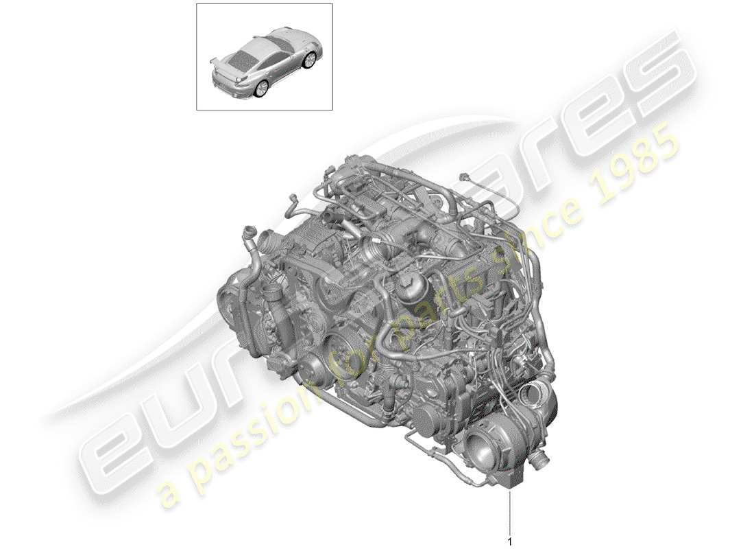 porsche 991 turbo (2020) motore di sostituzione schema delle parti