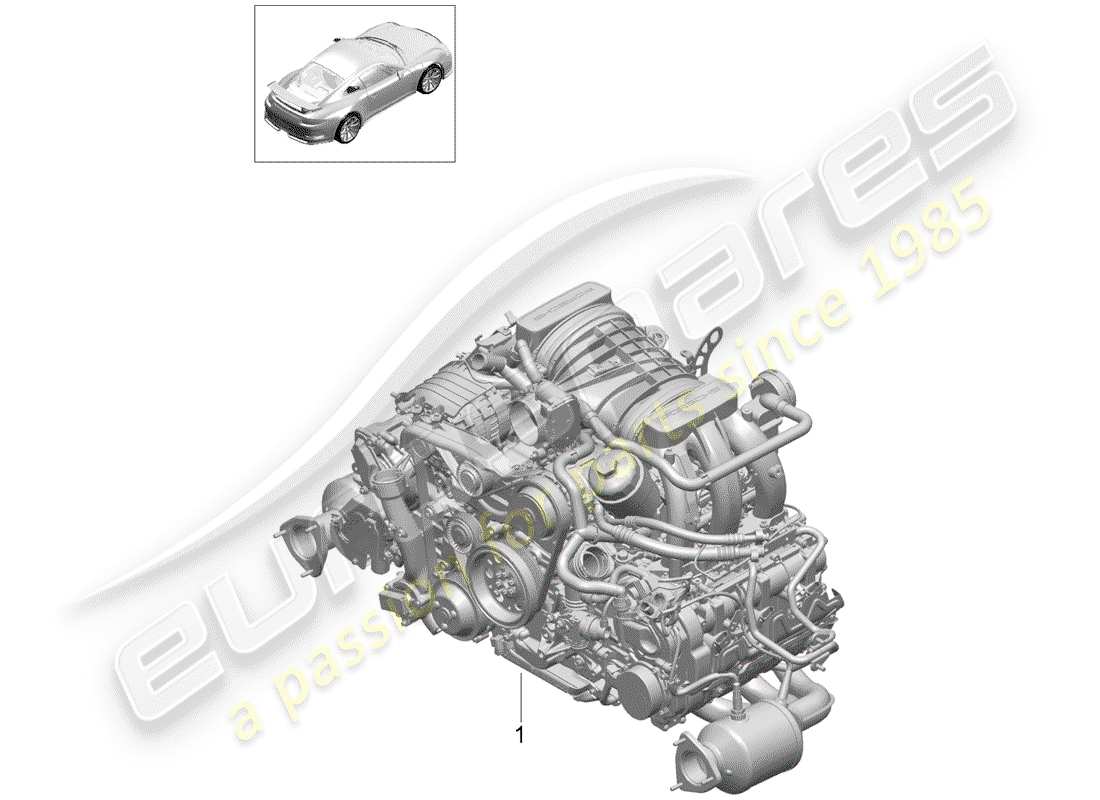 porsche 991r/gt3/rs (2015) motore sostitutivo diagramma delle parti