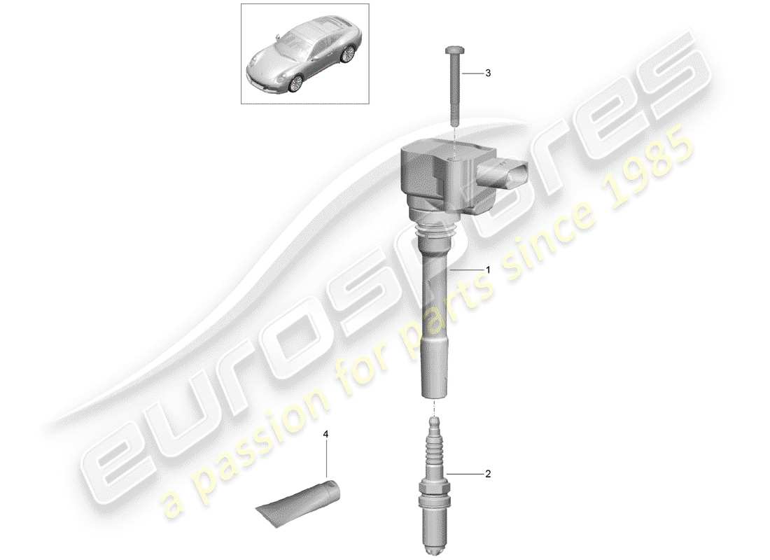 porsche 2019 (991-2) sistema di accensione diagramma delle parti