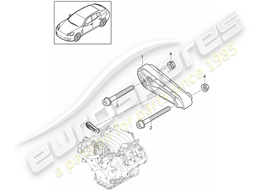 porsche 2013 (panamera 970) sospensione motore schema delle parti