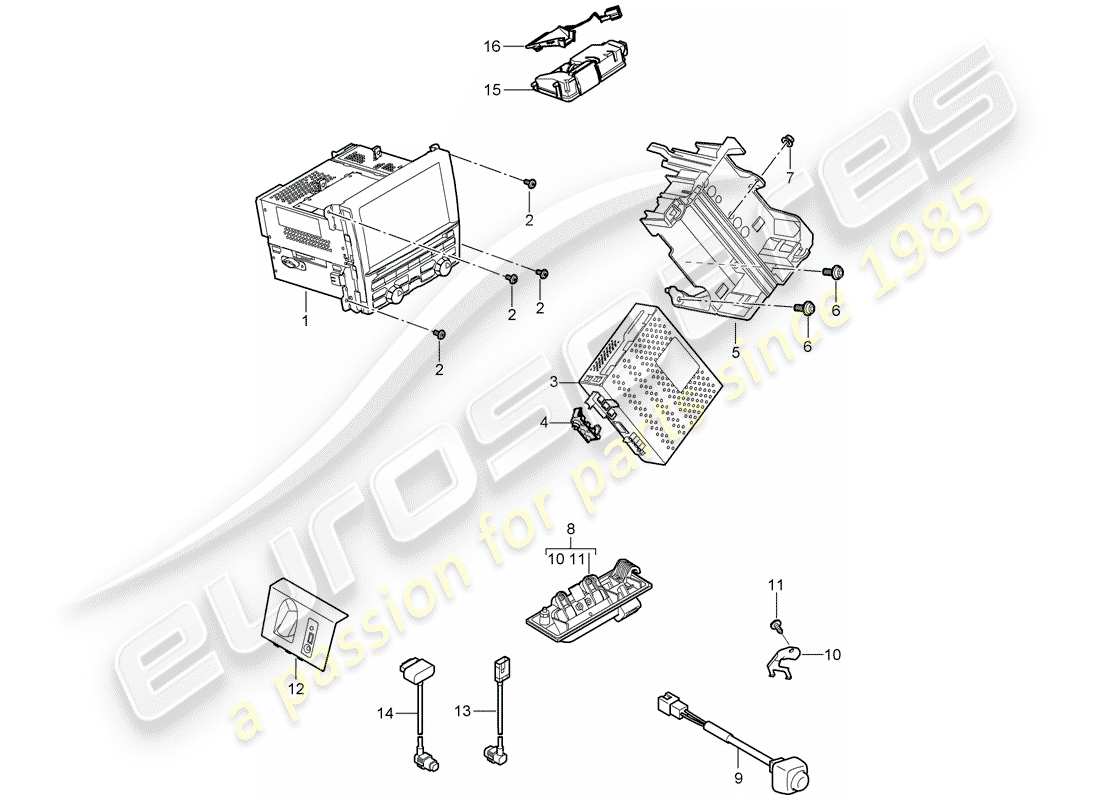 porsche 2013 (panamera 970) unità radio diagramma delle parti