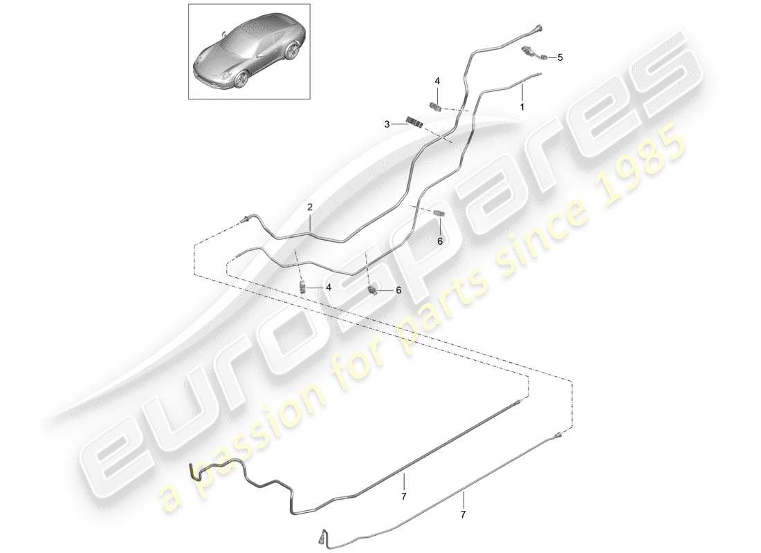 porsche 2013 (991-1) schema delle parti del sistema di alimentazione