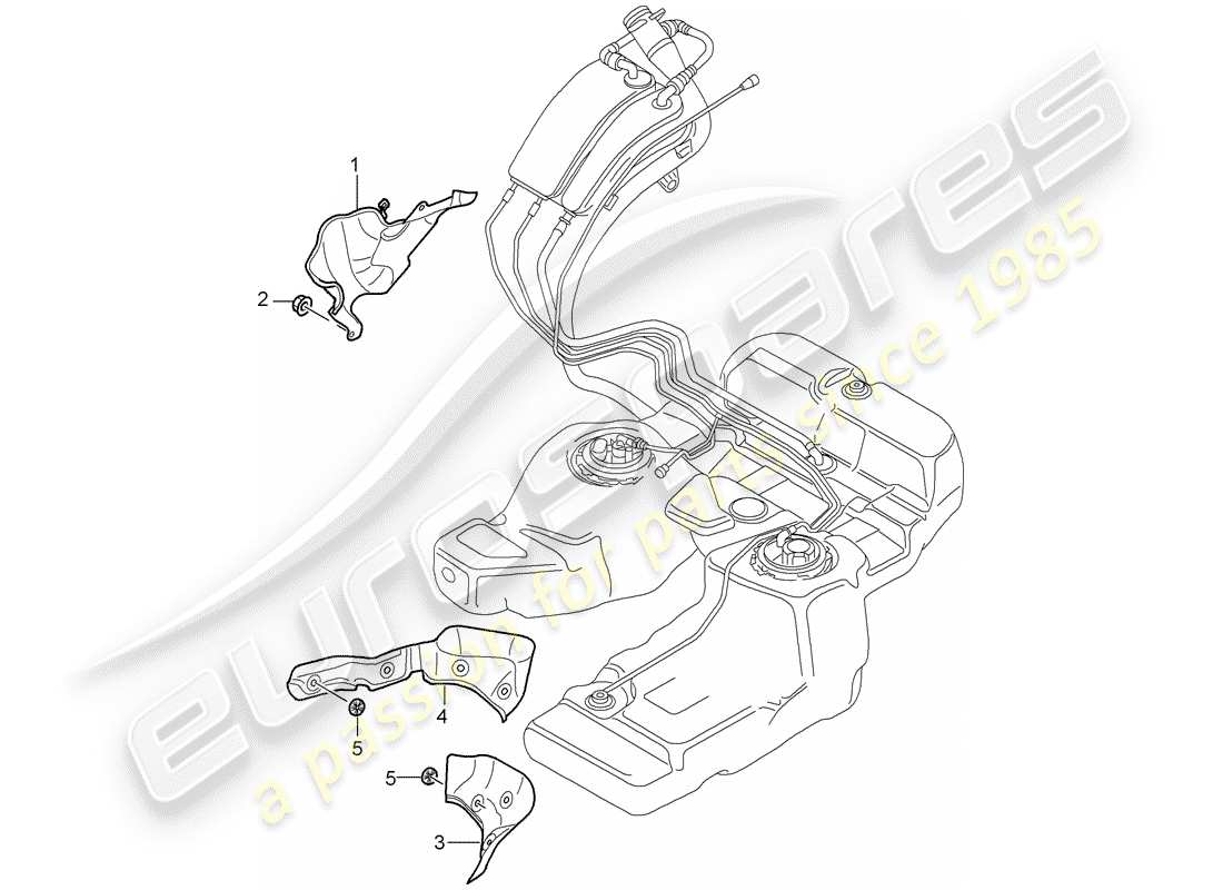 porsche 2007 (cayenne e1 9pa) serbatoio di carburante diagramma delle parti