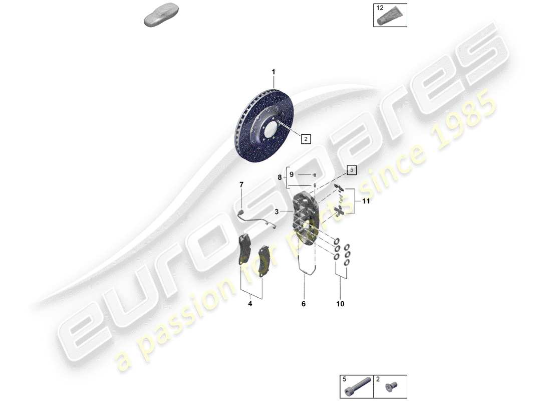 porsche 2020 (718 boxster spyder) freni a disco diagramma delle parti