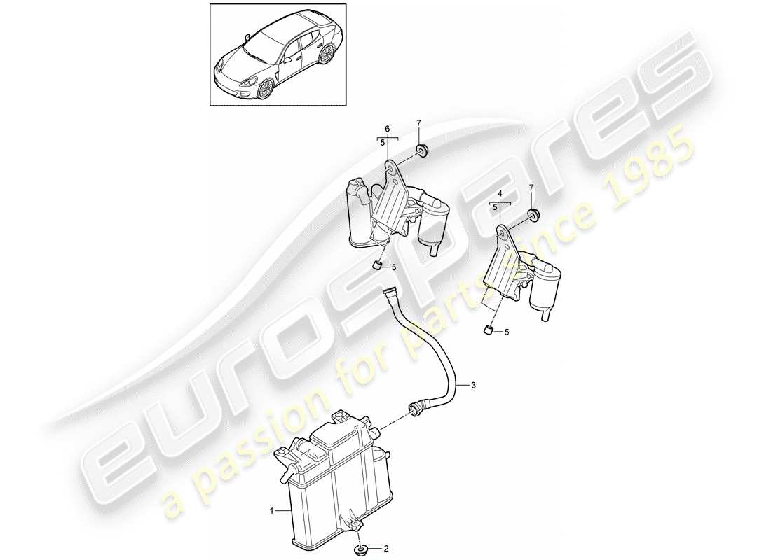 porsche 2012 (panamera 970) contenitore per emissioni evaporative diagramma delle parti
