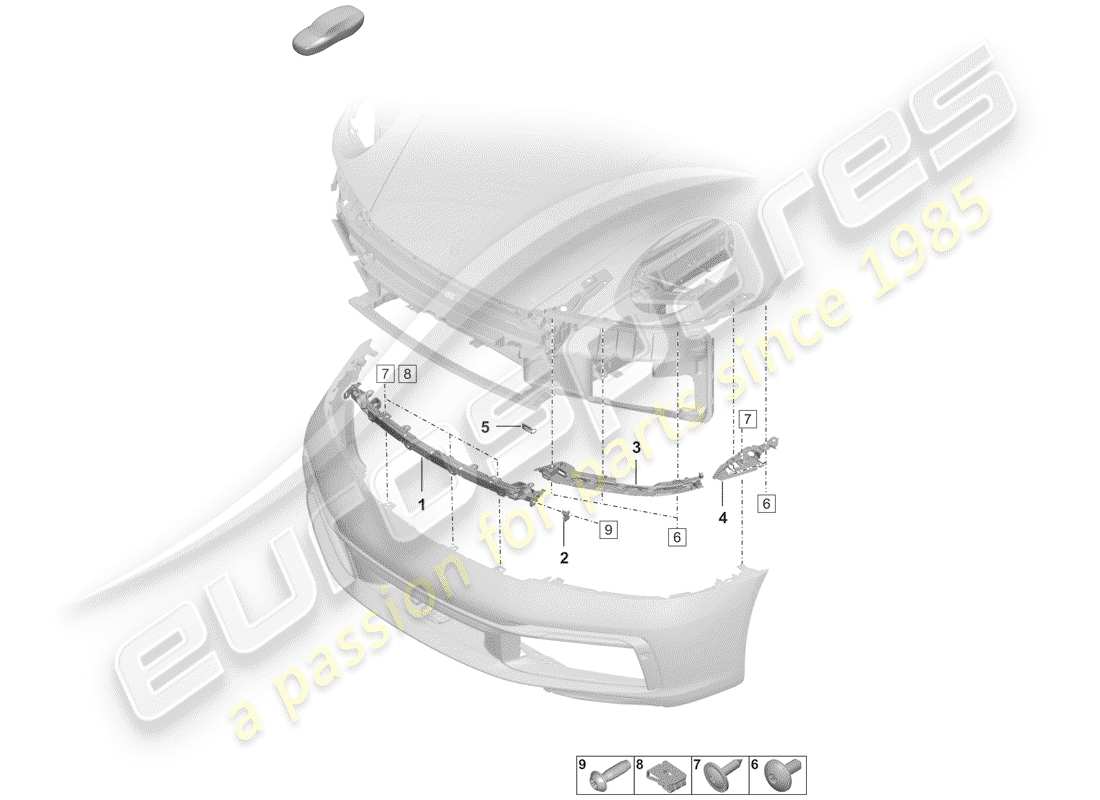 porsche 2020 (992-1) paraurti diagramma delle parti
