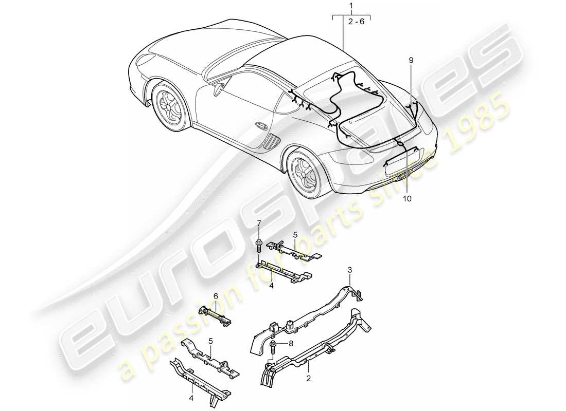 porsche 2012 (987 cayman) cablaggi diagramma delle parti