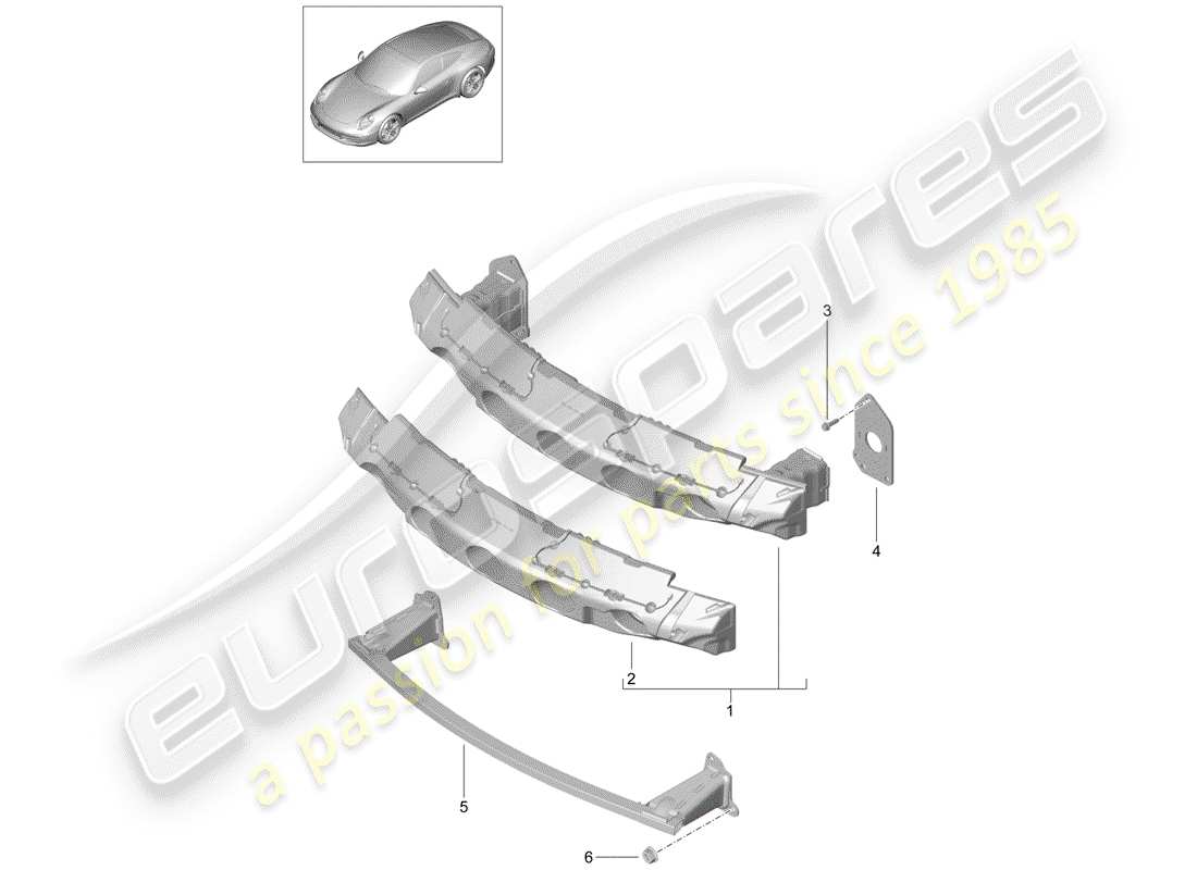 porsche 2013 (991-1) staffa paraurti schema delle parti