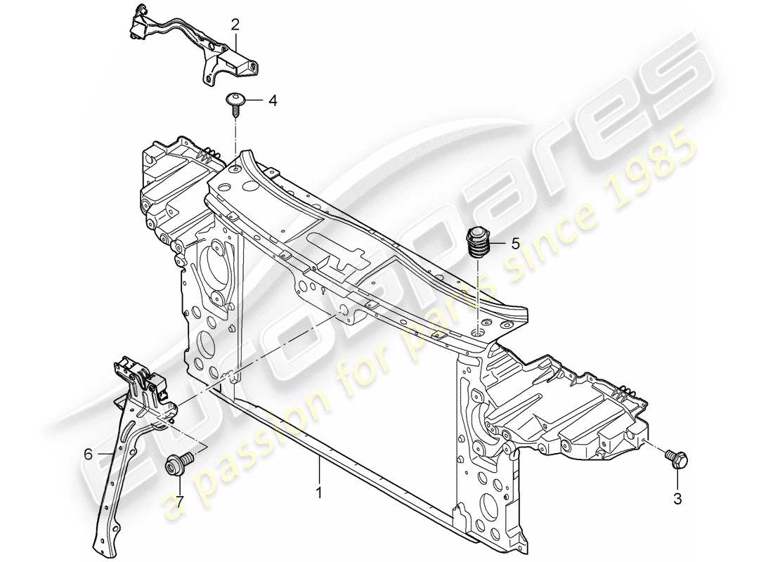 porsche 2007 (cayenne e1 9pa) staffa diagramma delle parti