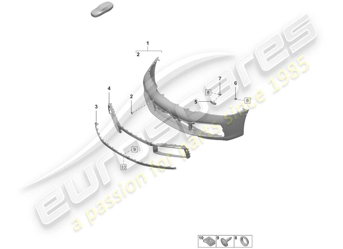 porsche 2019 (992-1) paraurti diagramma delle parti
