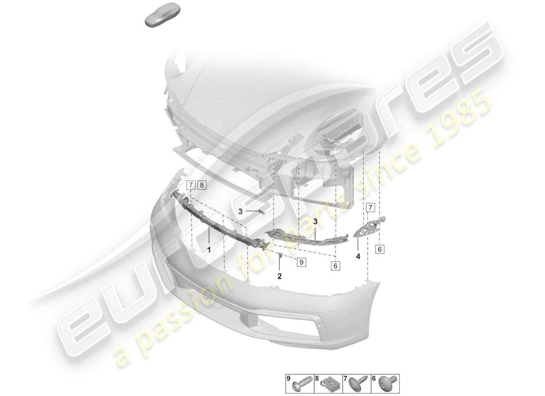 porsche 2019 (992-1) paraurti diagramma delle parti