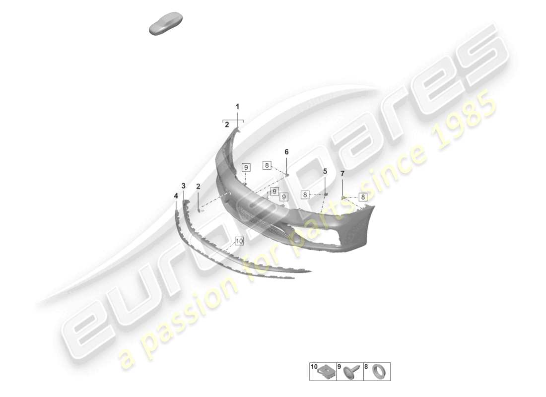 porsche 2019 (992-1) paraurti anteriore gts diagramma delle parti