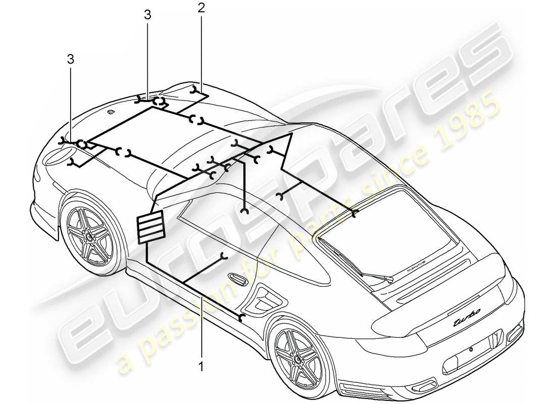 porsche 2012 (997-2 turbo / gt2 rs) cablaggi diagramma delle parti