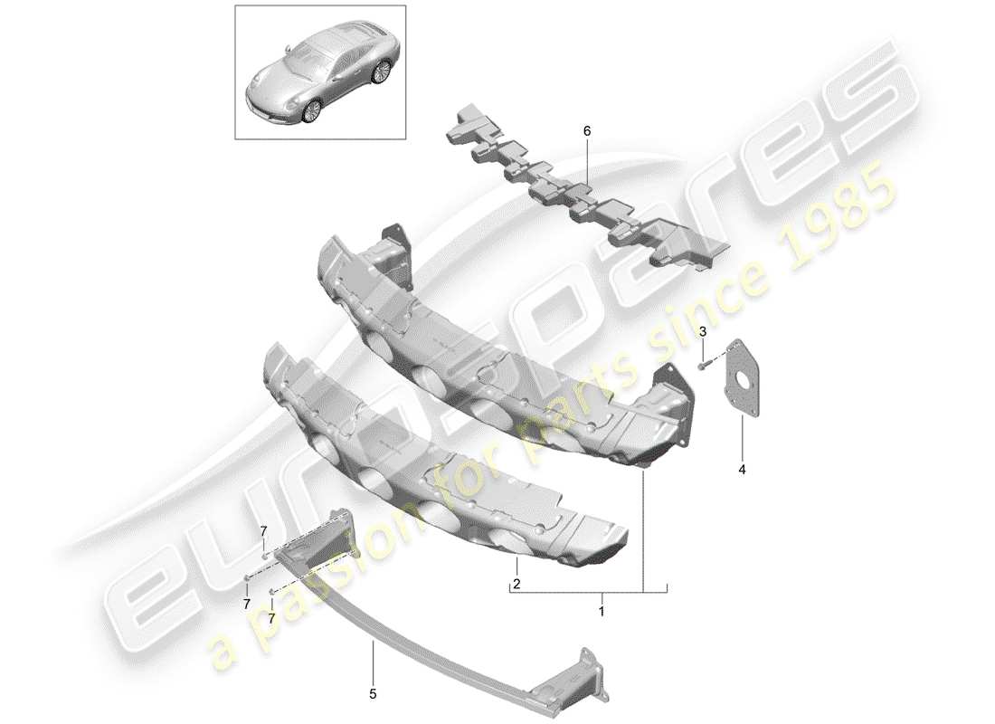 porsche 2017 (991-2) staffa paraurti schema delle parti
