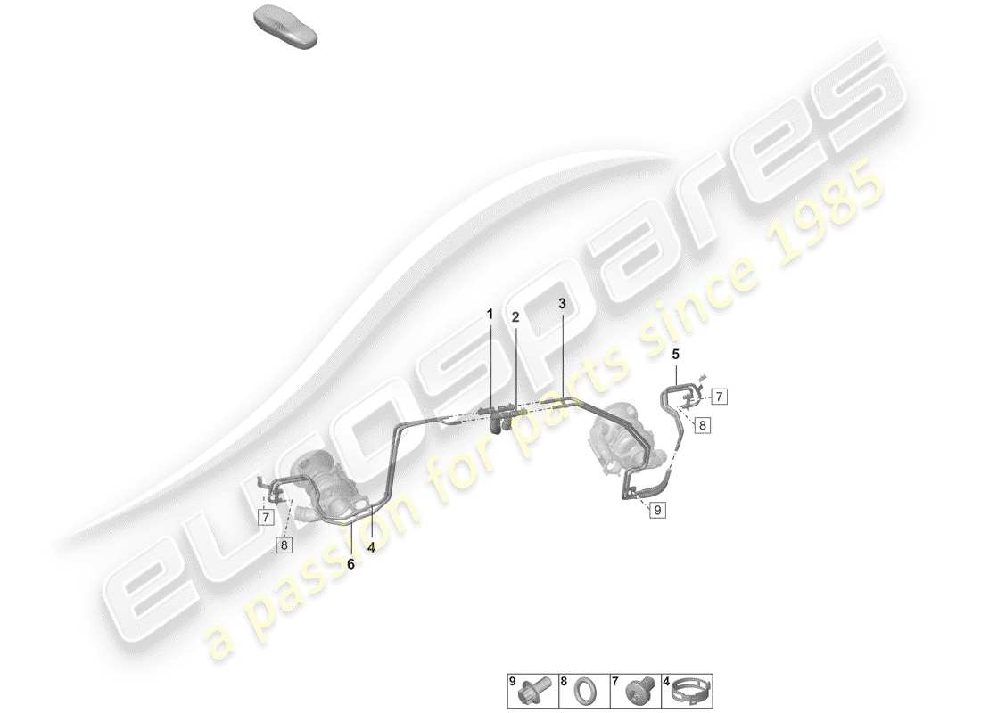 porsche 2019 (992-1) turbocompressore gas di scarico schema delle parti