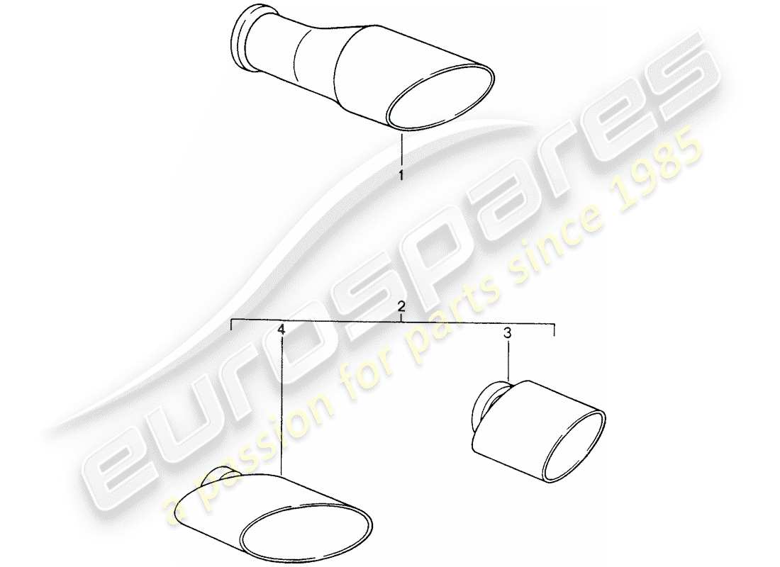 porsche 2007 (tequipment) tubo di scappamento diagramma delle parti