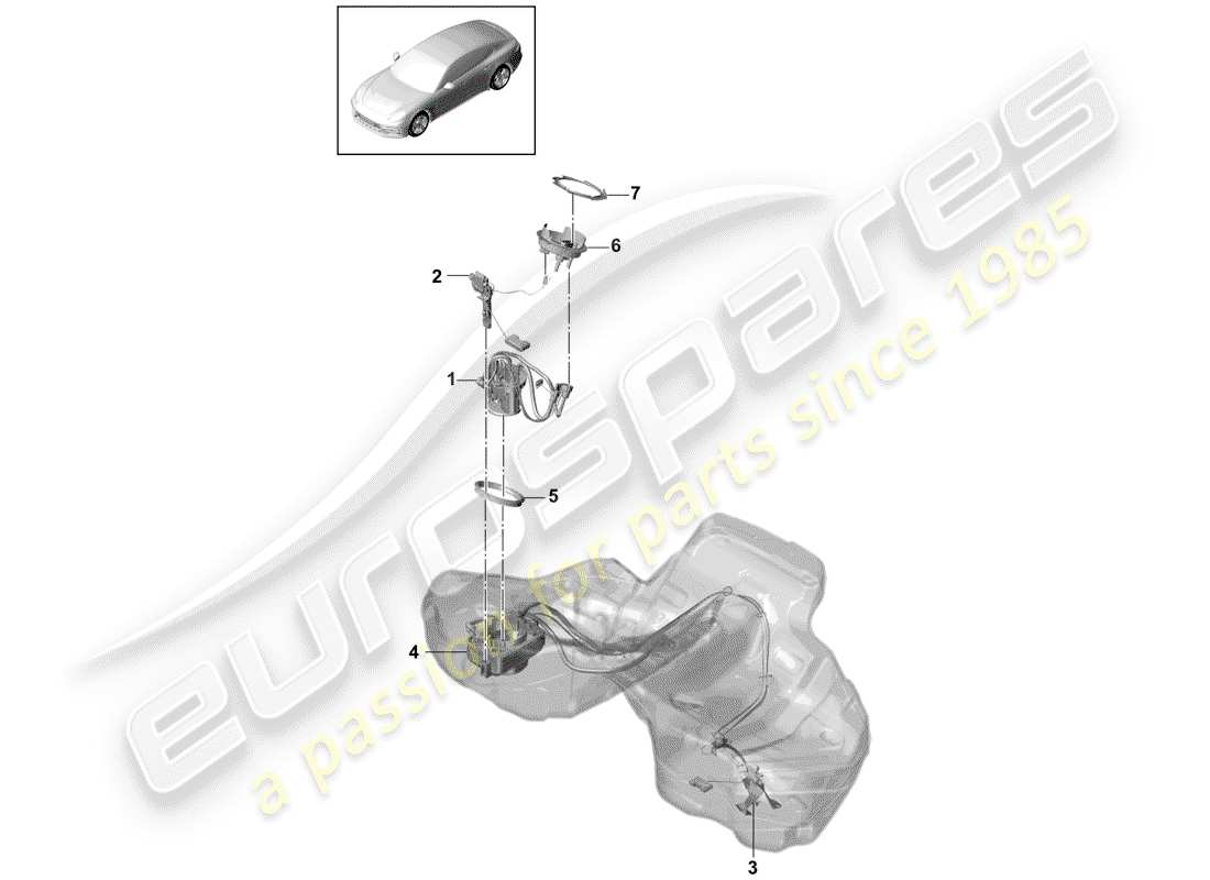 porsche 2020 (panamera 971-1) pompa di benzina diagramma delle parti